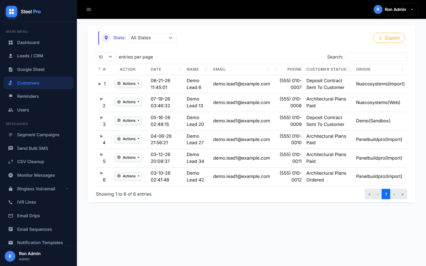 Customers module