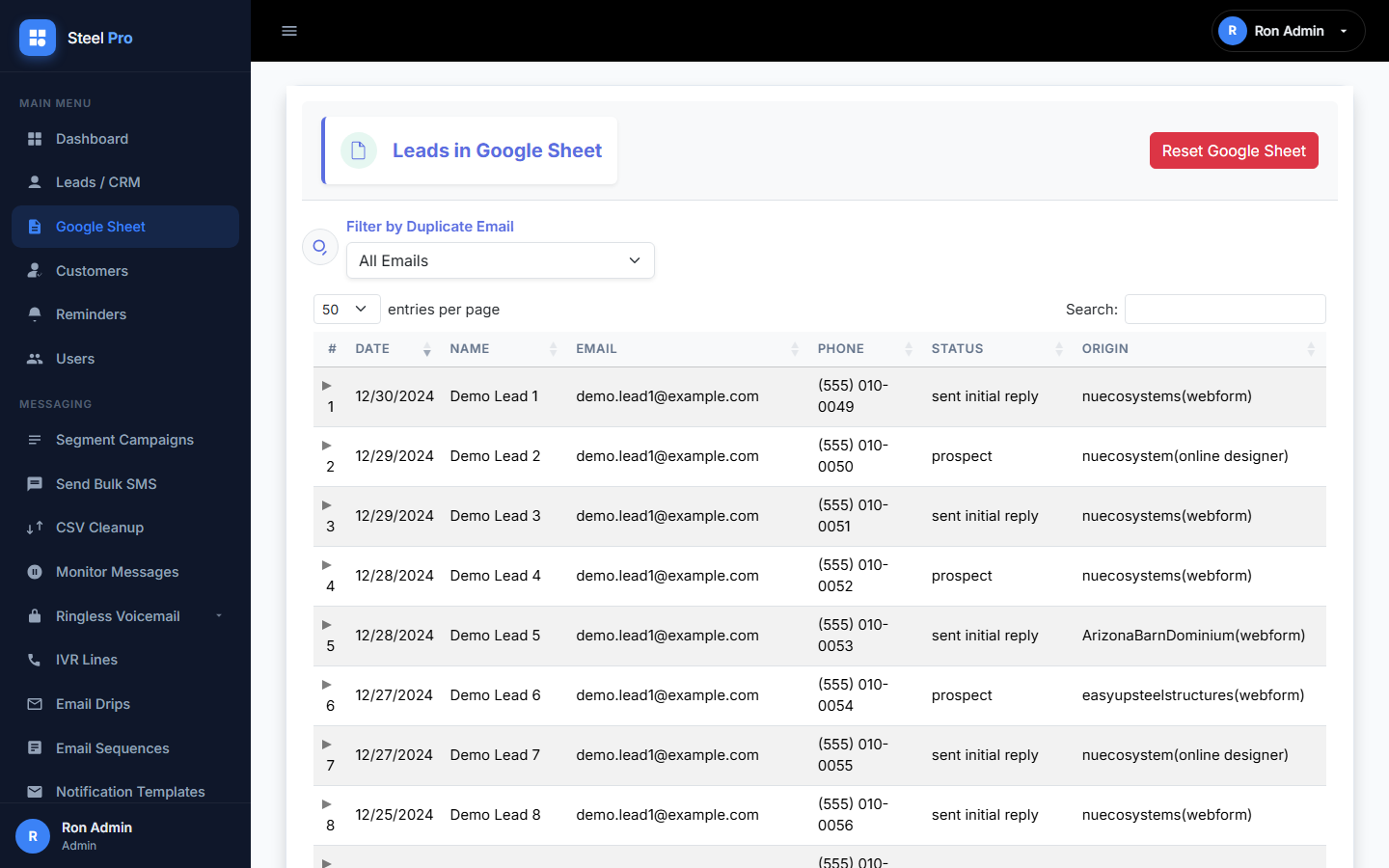 Google Sheet sync